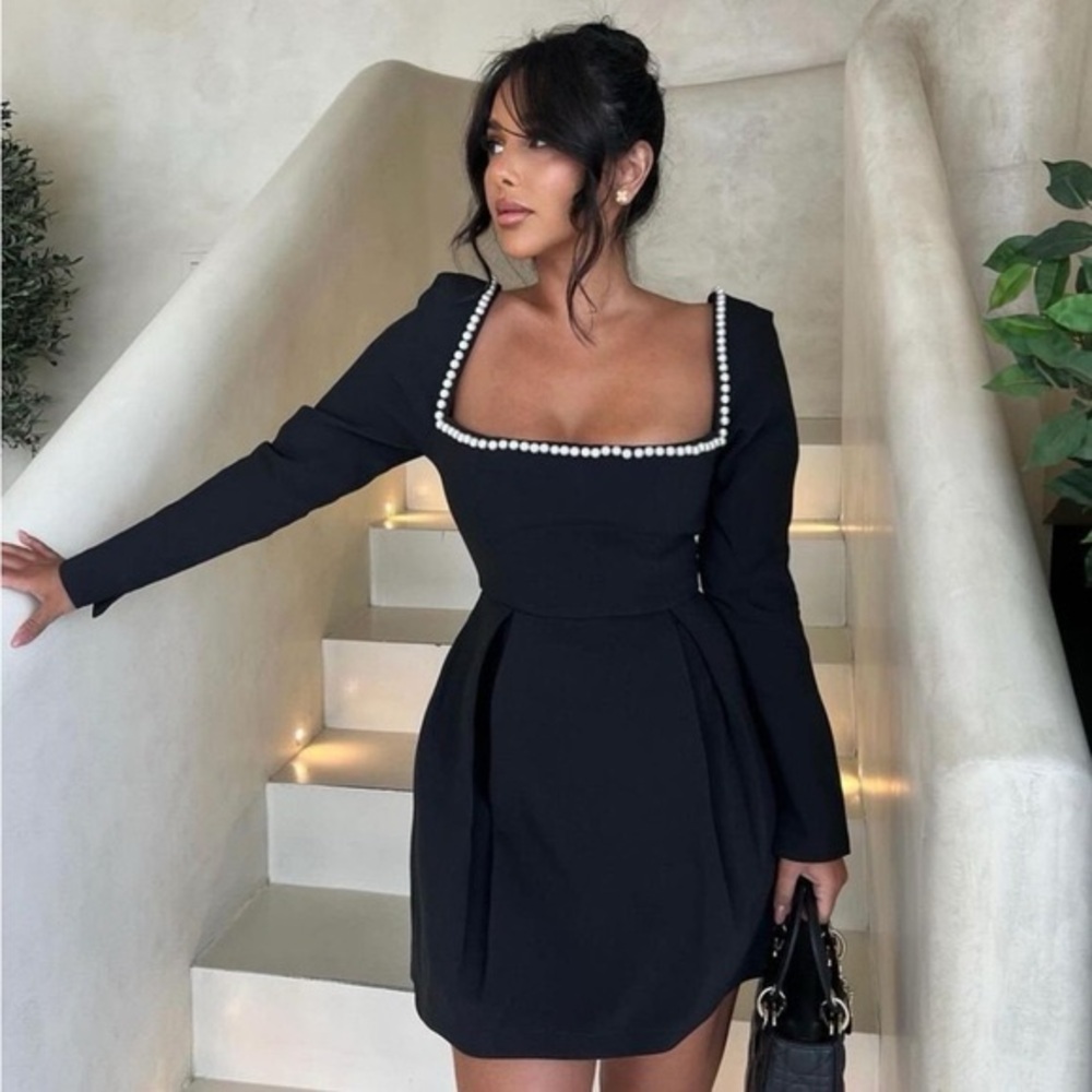 Odd Muse The Ultimate Muse Pearl Mini Dress Black - Picture 3 of 15